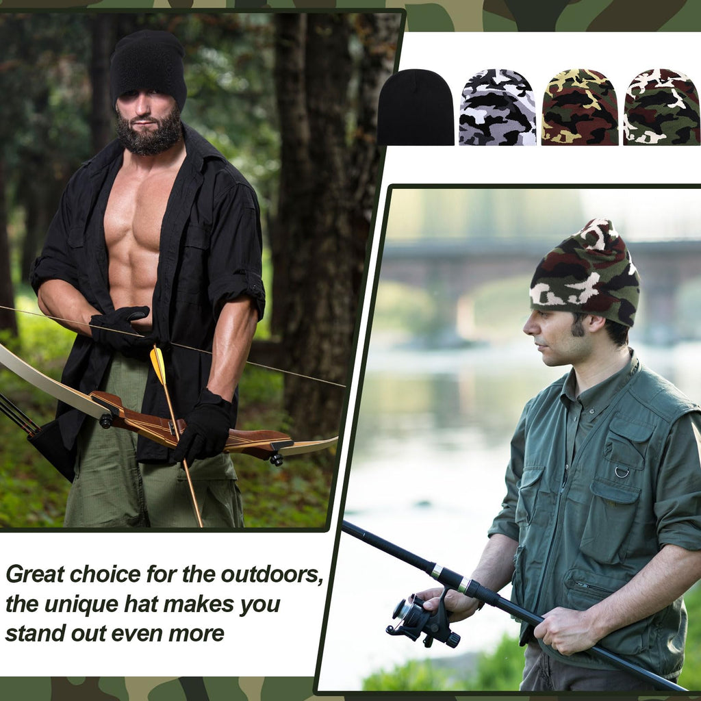 Ramede 4 Pcs Y2k Beanie - Double Sided Graphic Beanies for Men and Women, Acrylic Knitted Y2k Hats Accessories