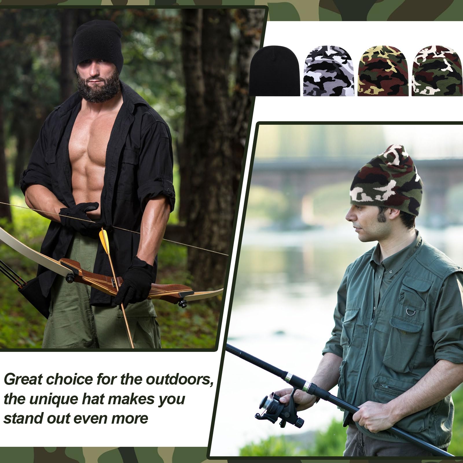 Ramede 4 Pcs Y2k Beanie - Double Sided Graphic Beanies for Men and Women, Acrylic Knitted Y2k Hats Accessories