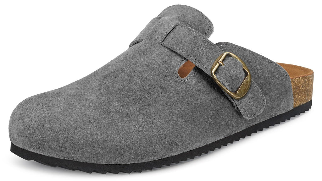 Genuine Suede Clogs Womens Mens Cork Footbed Sandals Potato Shoes
