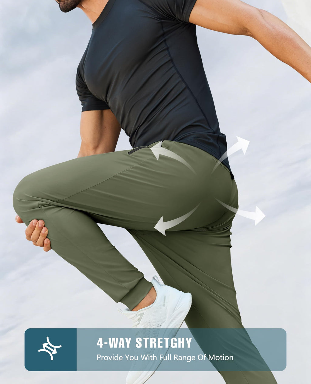 Mens Sweatpants with Zipper Pockets Lightweight Athletic Joggers for Workout Running Gym Track Casual Wear