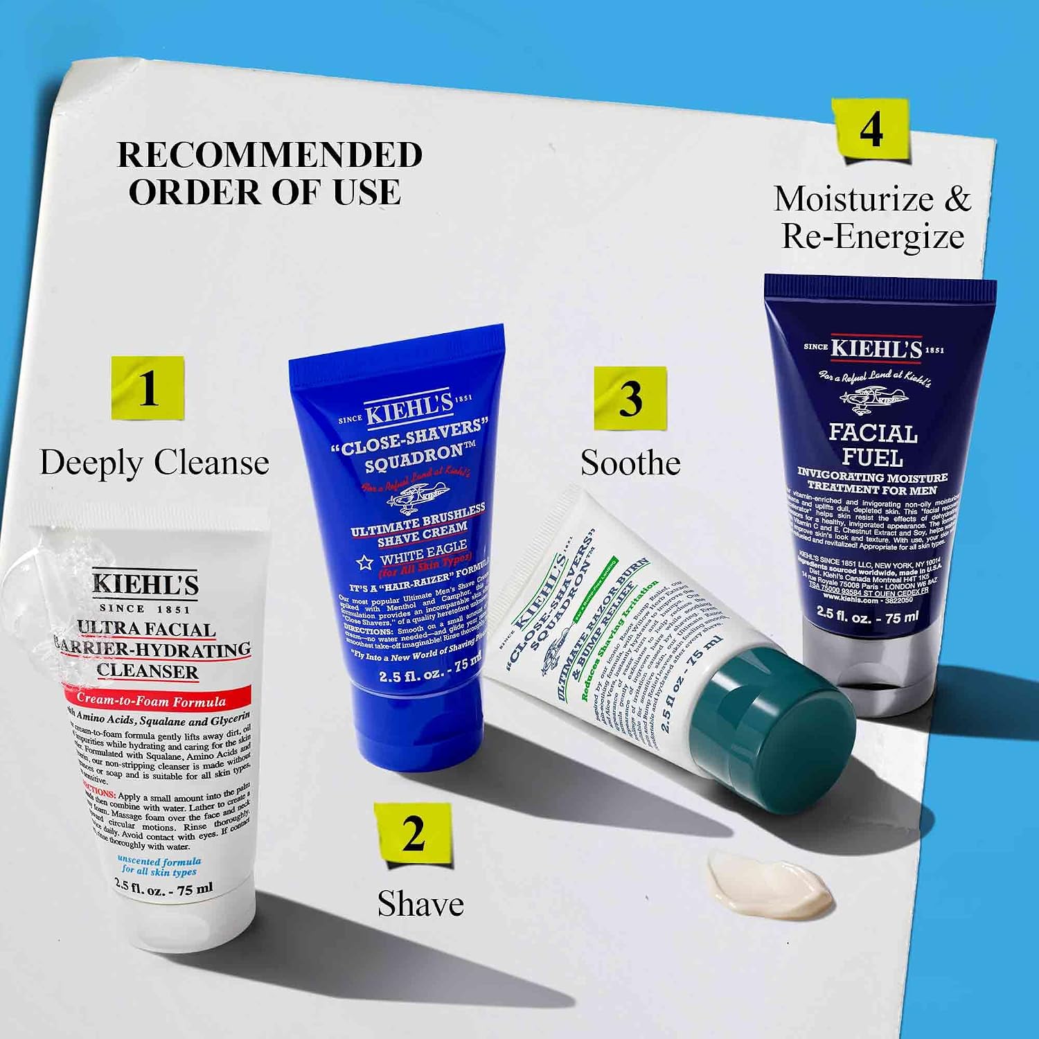 Kiehl's - Men's Skincare & Shaving Kit - Grooming Set - 4pk