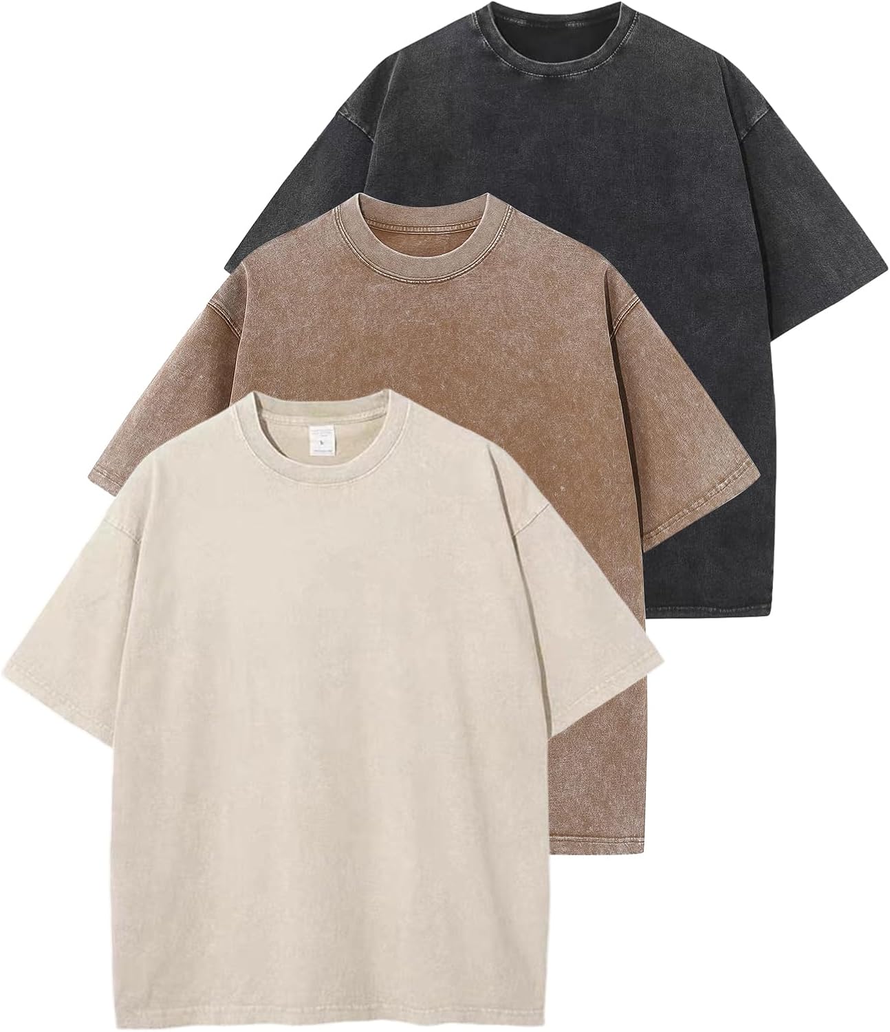 Arssm Men Oversized T Shirts Vintage Tee Loose Fit Short Sleeve Casual Streetwear Baggy Washed Unisex Tops