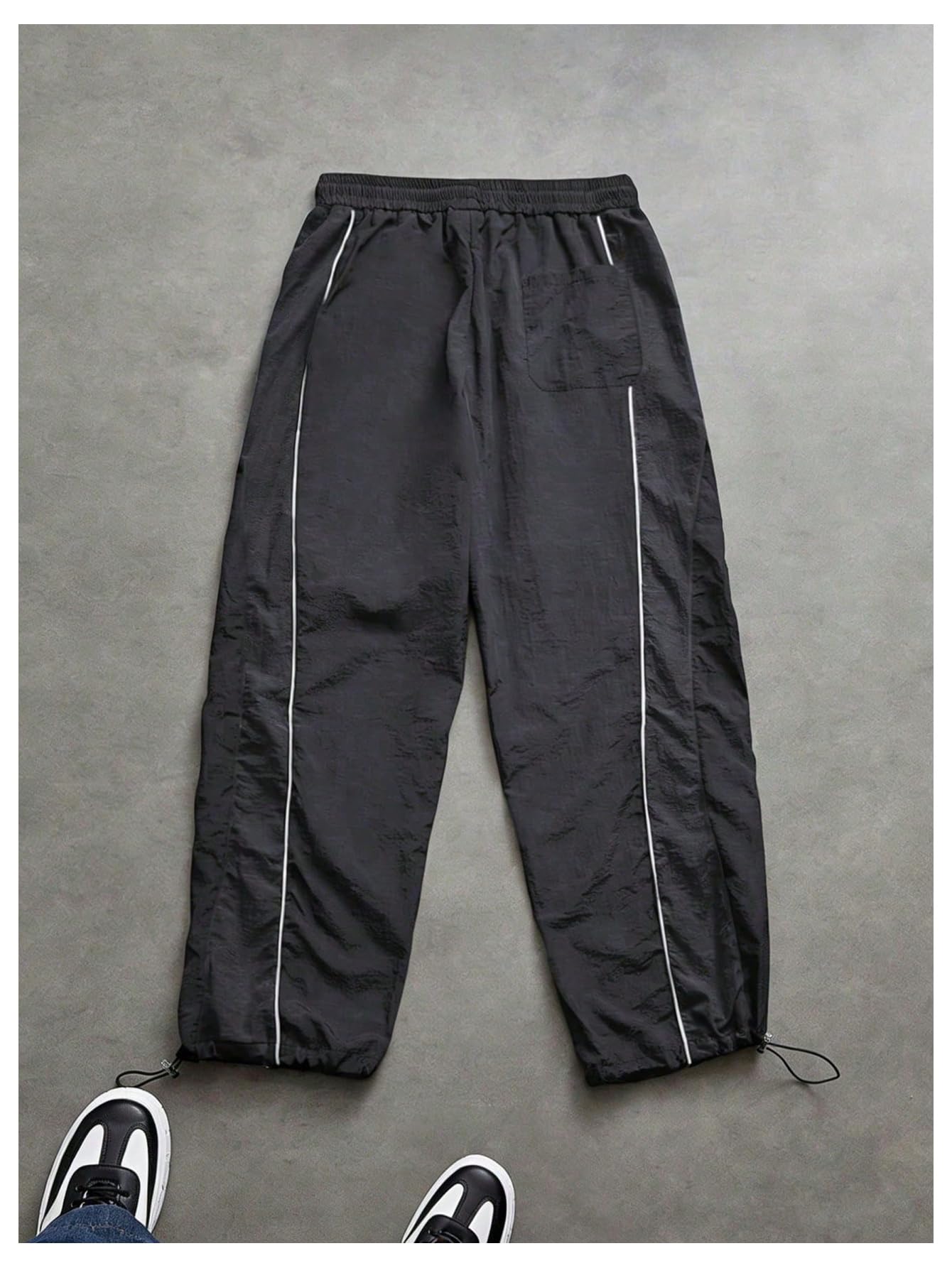 SHENHE Men's Y2k Wide Leg Baggy Parachute Pants Hip Hop Track Trousers