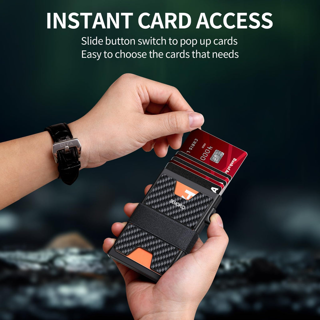 SEMORID RFID Blocking Slim Card Holder Wallet for Men Wallet Minimalist