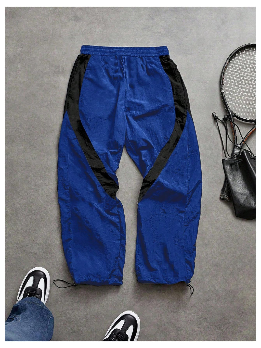 SHENHE Men's Y2k Wide Leg Baggy Parachute Pants Hip Hop Track Trousers