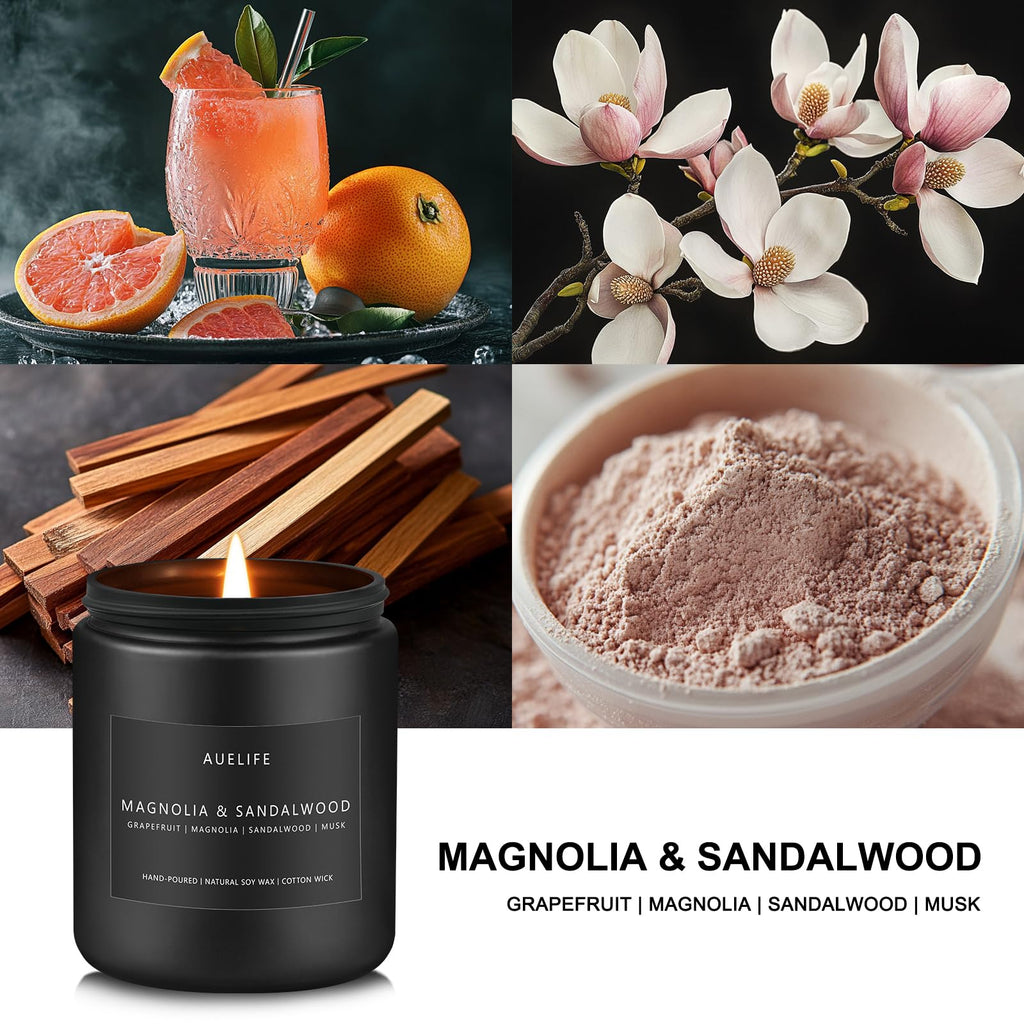 Auelife Candles for Men Gift Set, 4 Pack Soy Wax, Masculine