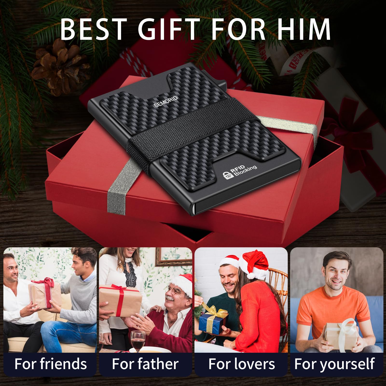 SEMORID RFID Blocking Slim Card Holder Wallet for Men Wallet Minimalist