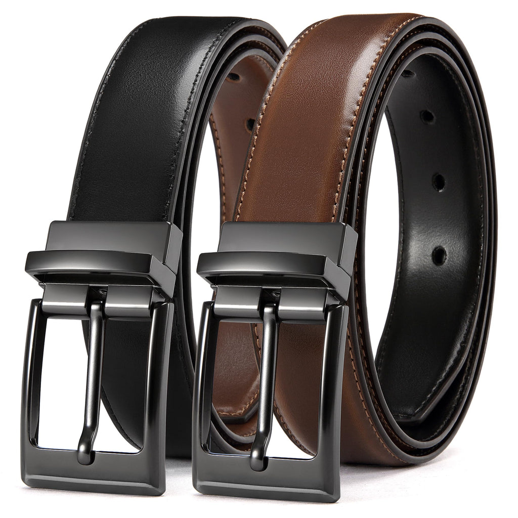 CHAOREN Reversible Belt Men 1 Piece - 1.25" Leather Dress Belt