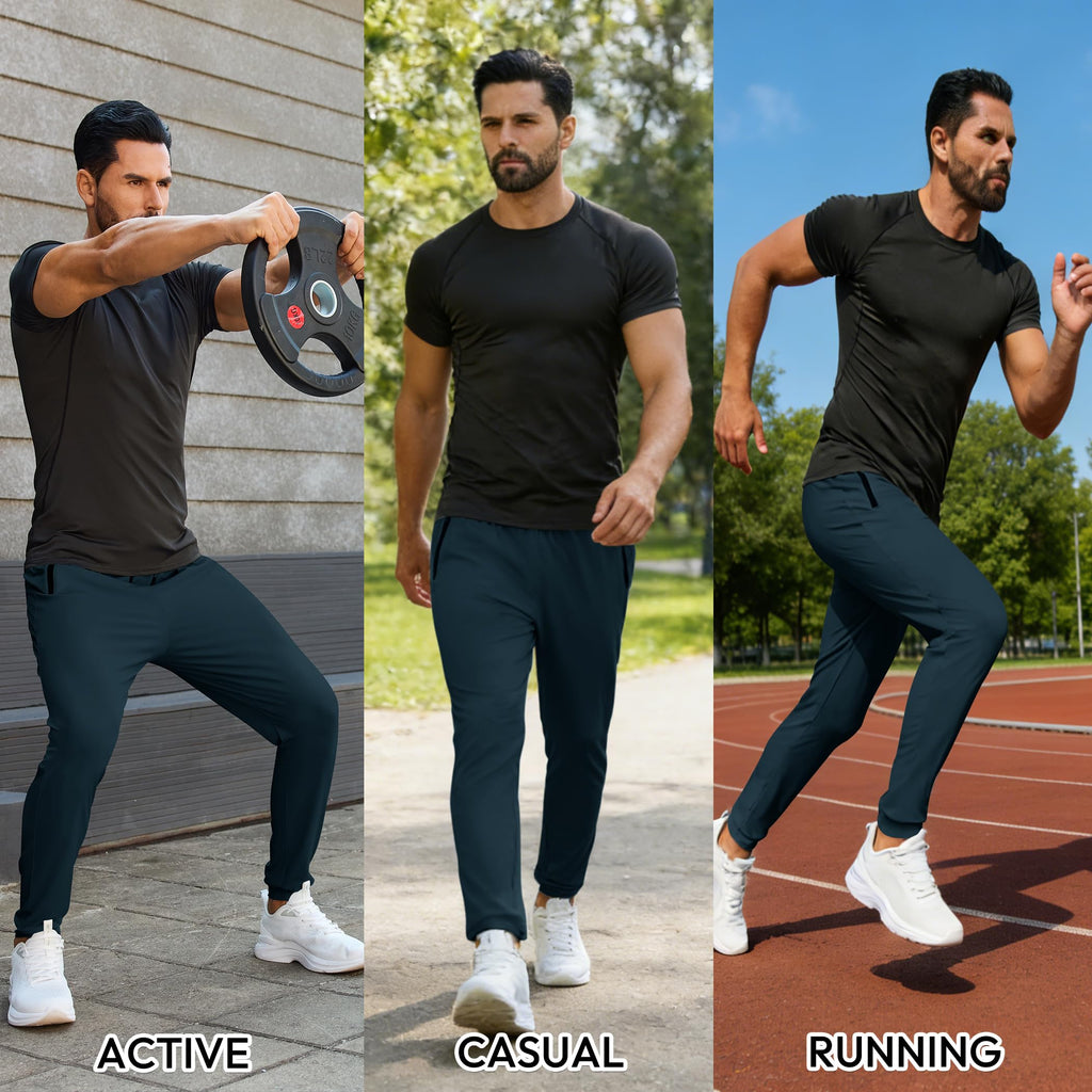 Mens Sweatpants with Zipper Pockets Lightweight Athletic Joggers for Workout Running Gym Track Casual Wear