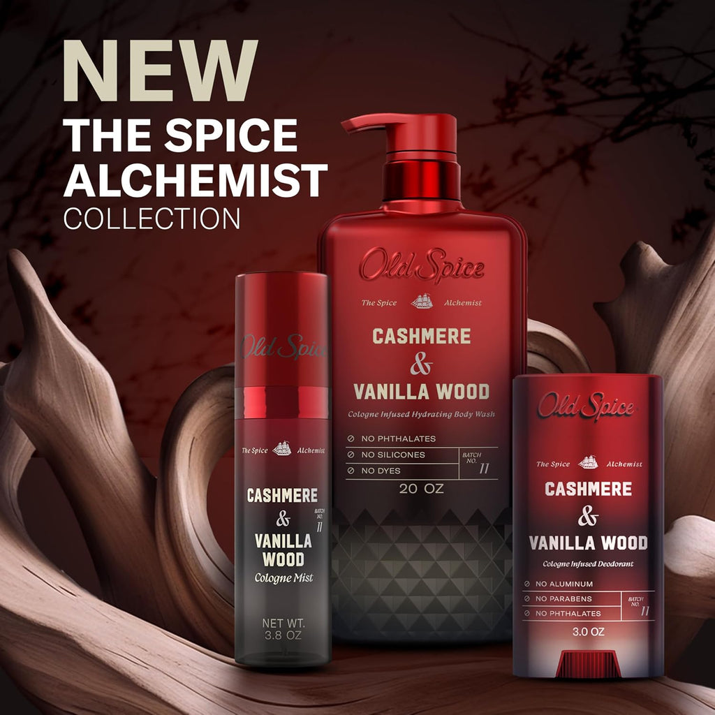 Old Spice Body Wash for Men, Cashmere + Vanilla Wood Scent, 20 fl oz