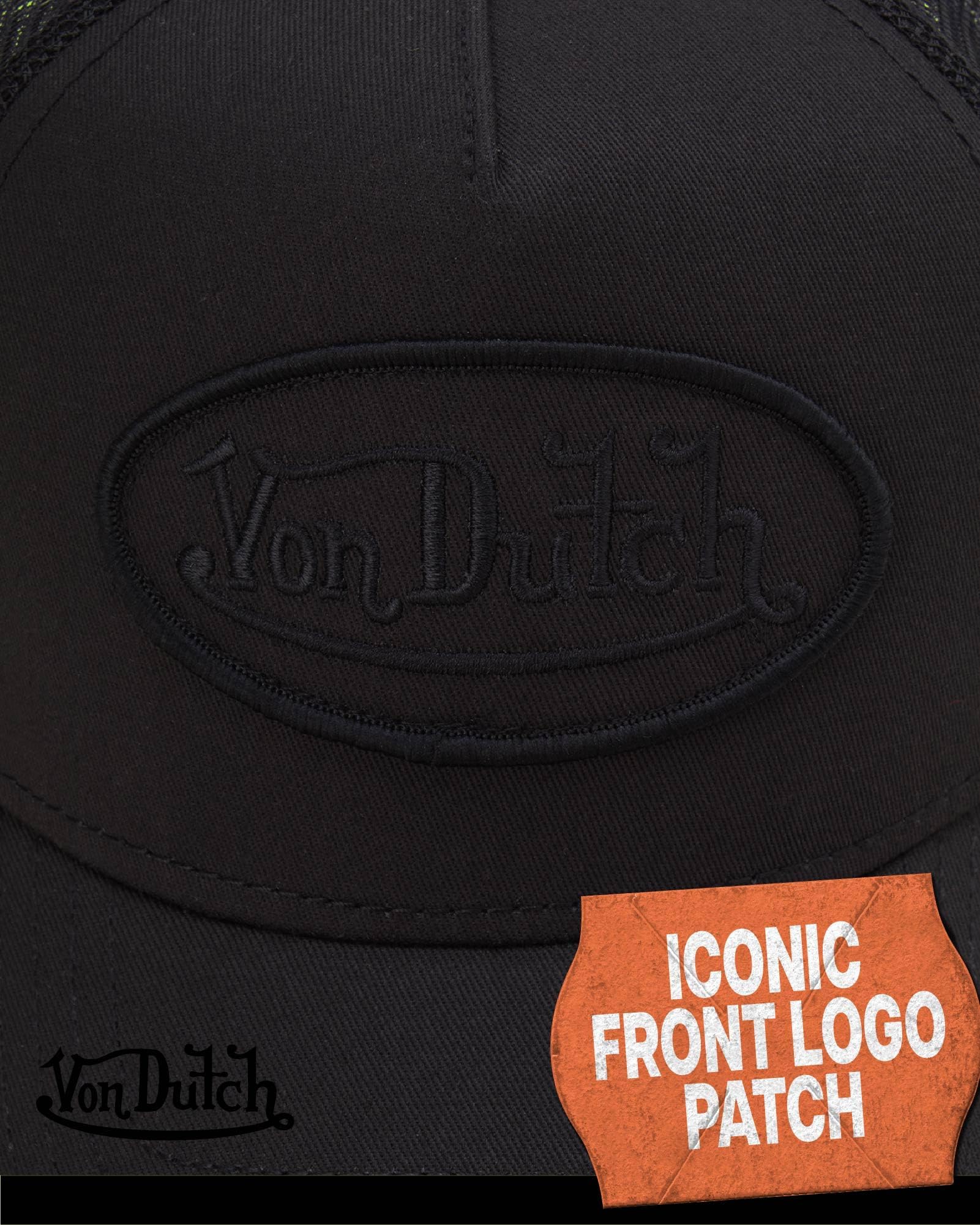 Von Dutch Unisex Trucker Hat - Retro Classic Solid Color Mesh Back Snapback Baseball Cap for Men & Women.