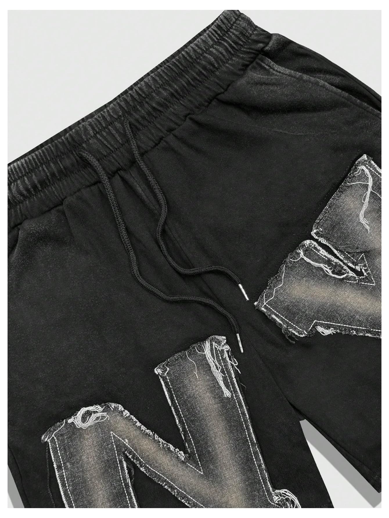 VIPWOLF Men's Star Graphic Y2k Shorts Distressed Track Shorts Streetwear