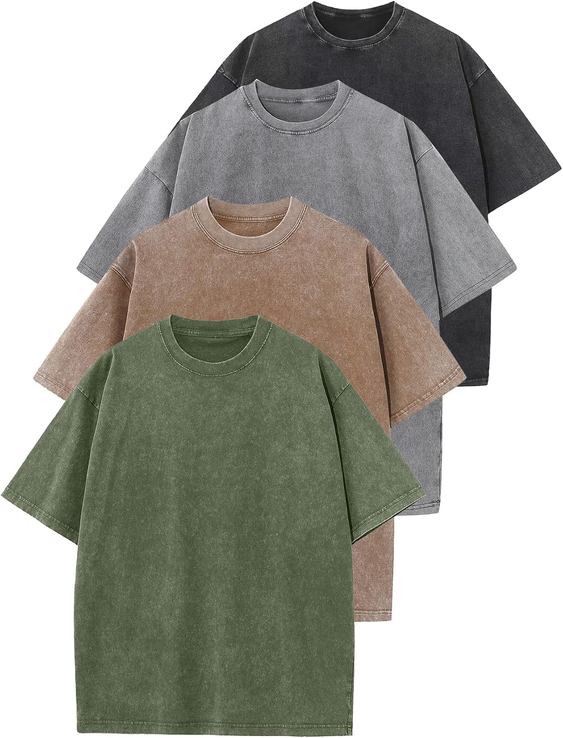 Arssm Men Oversized T Shirts Vintage Tee Loose Fit Short Sleeve Casual Streetwear Baggy Washed Unisex Tops
