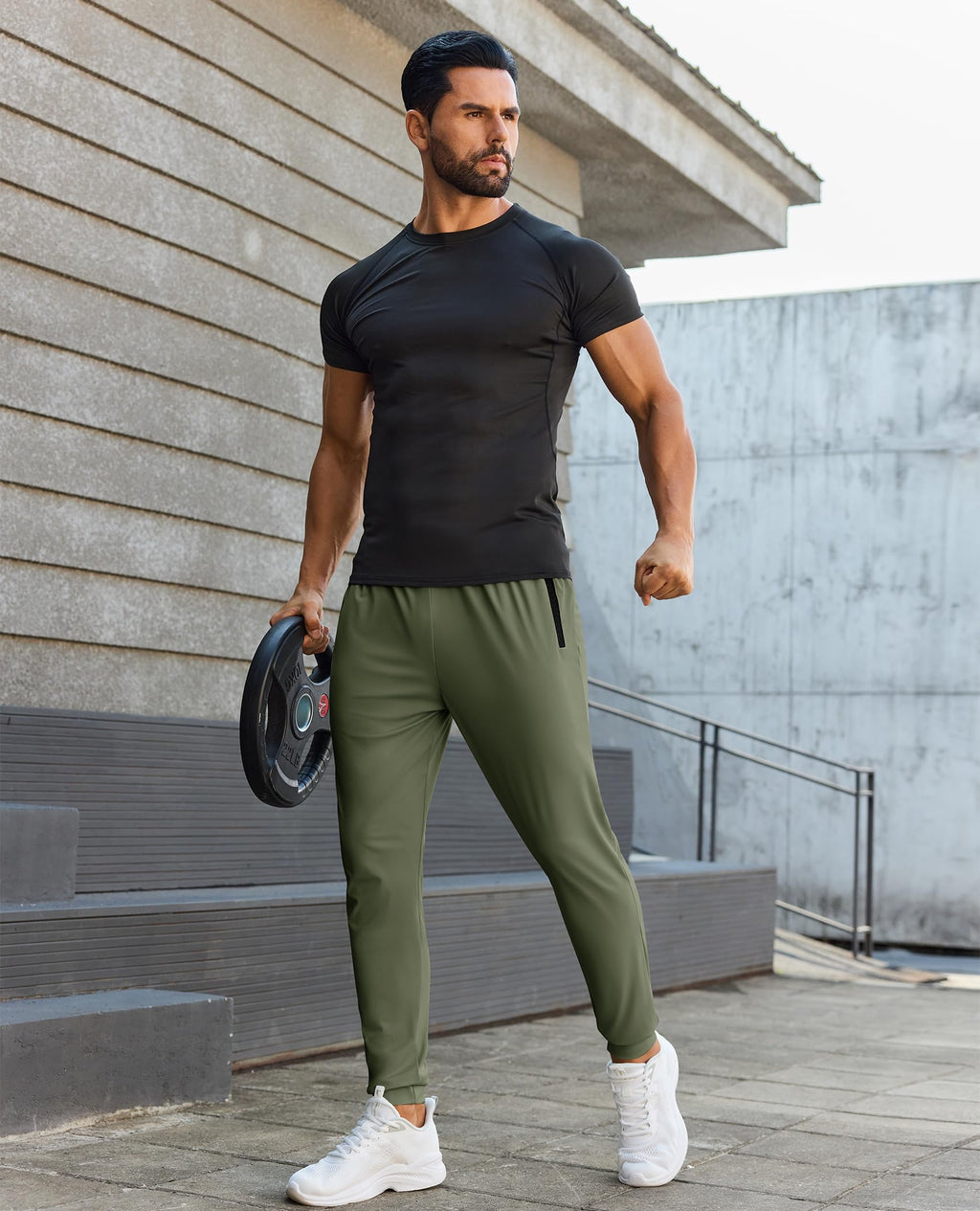 Mens Sweatpants with Zipper Pockets Lightweight Athletic Joggers for Workout Running Gym Track Casual Wear