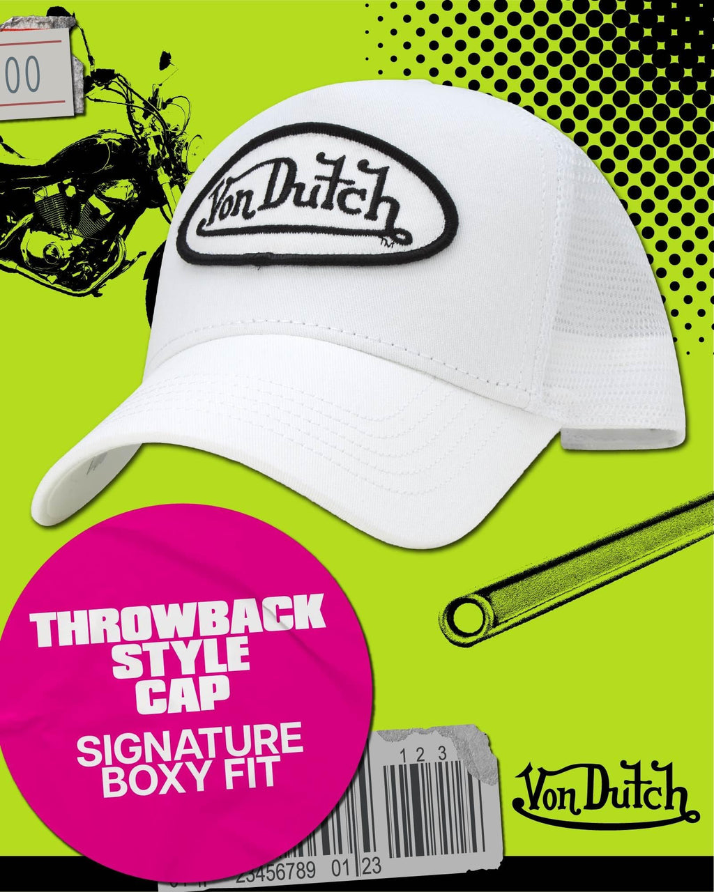 Von Dutch Unisex Trucker Hat - Retro Classic Solid Color Mesh Back Snapback Baseball Cap for Men & Women.