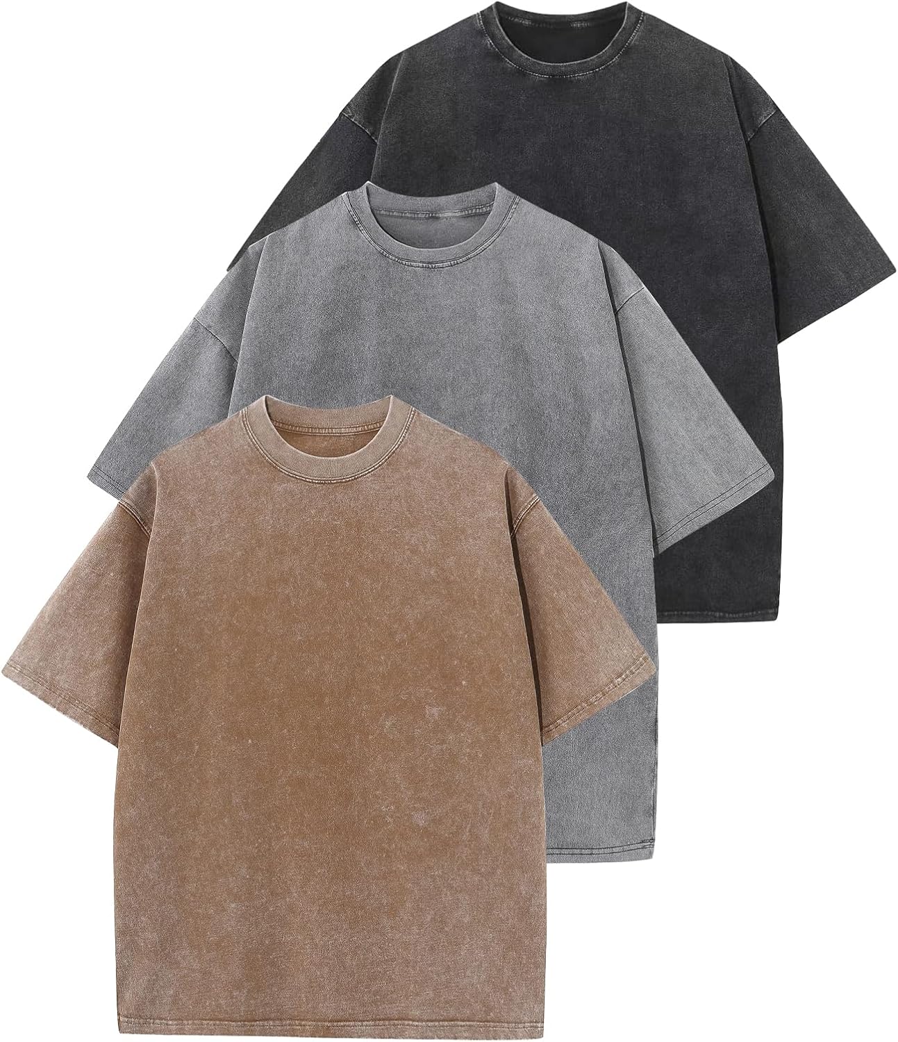 Arssm Men Oversized T Shirts Vintage Tee Loose Fit Short Sleeve Casual Streetwear Baggy Washed Unisex Tops