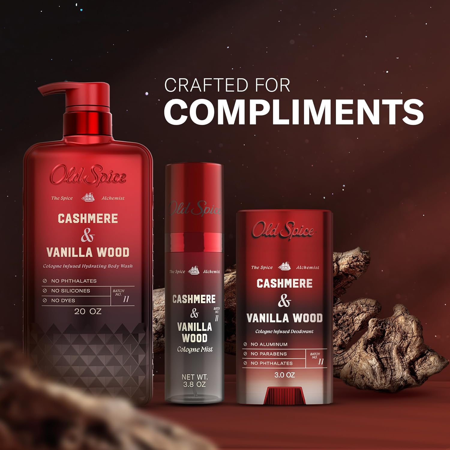 Old Spice Body Wash for Men, Cashmere + Vanilla Wood Scent, 20 fl oz
