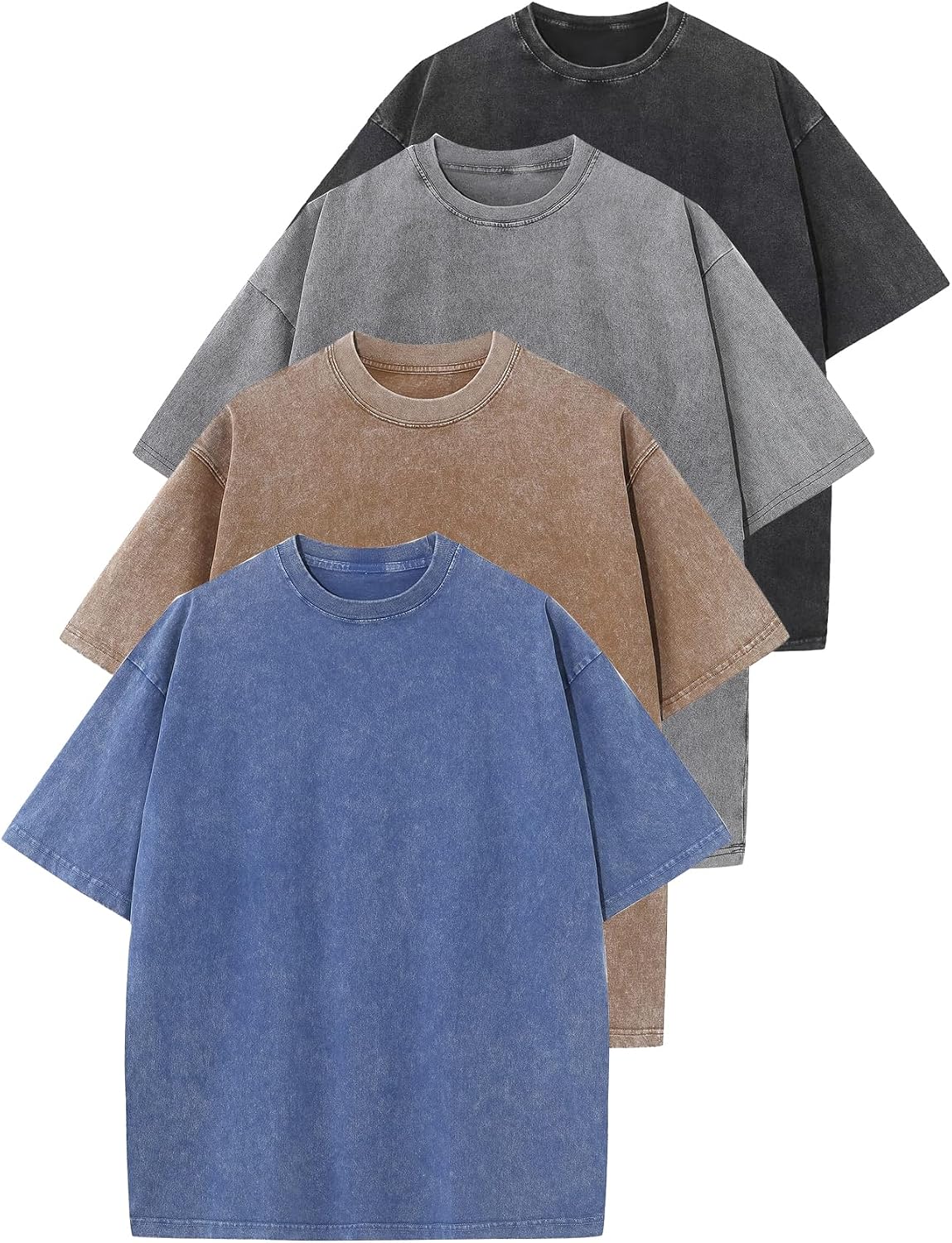 Arssm Men Oversized T Shirts Vintage Tee Loose Fit Short Sleeve Casual Streetwear Baggy Washed Unisex Tops