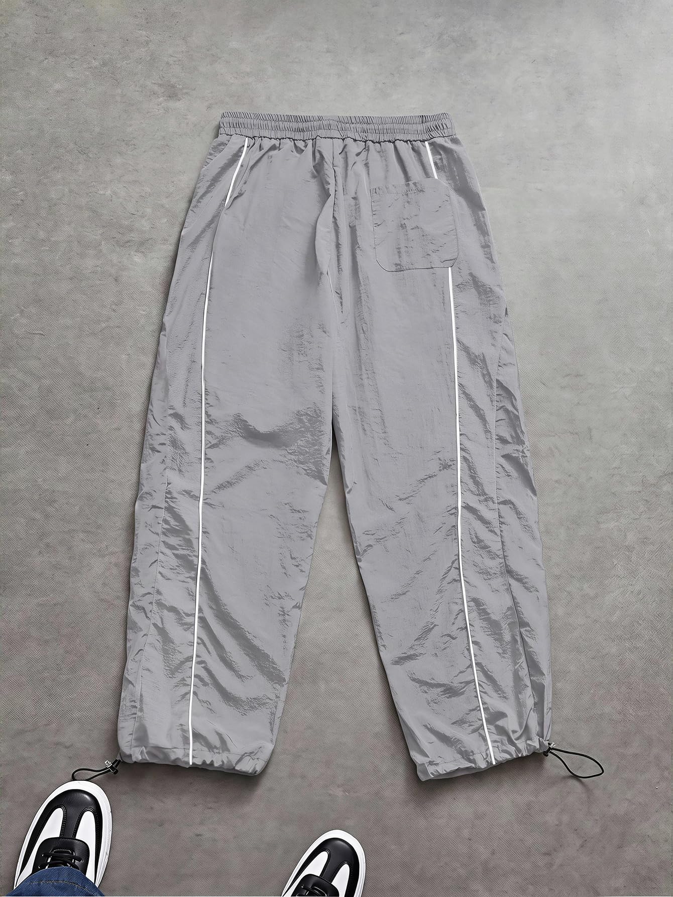 SHENHE Men's Y2k Wide Leg Baggy Parachute Pants Hip Hop Track Trousers