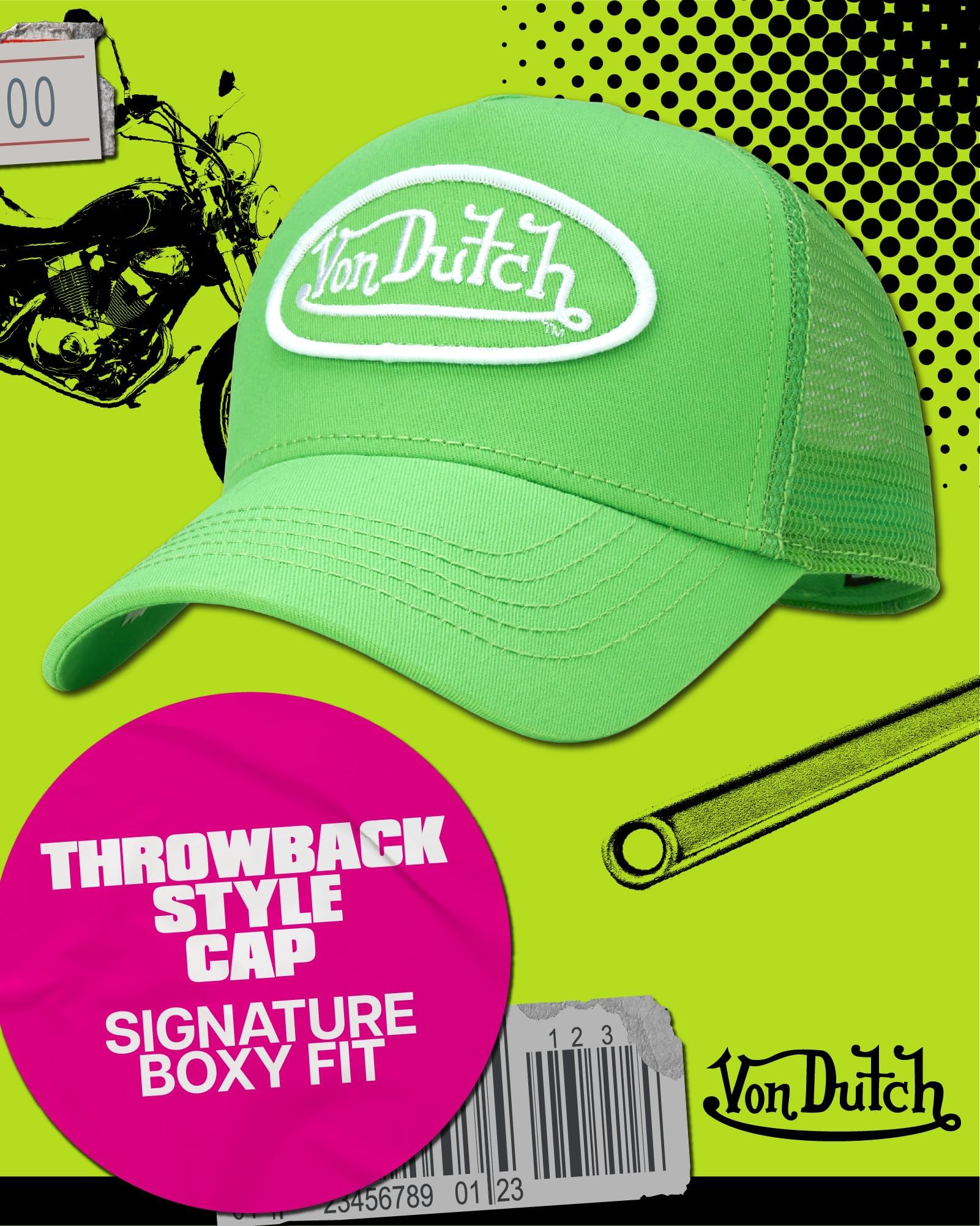 Von Dutch Unisex Trucker Hat - Retro Classic Solid Color Mesh Back Snapback Baseball Cap for Men & Women.