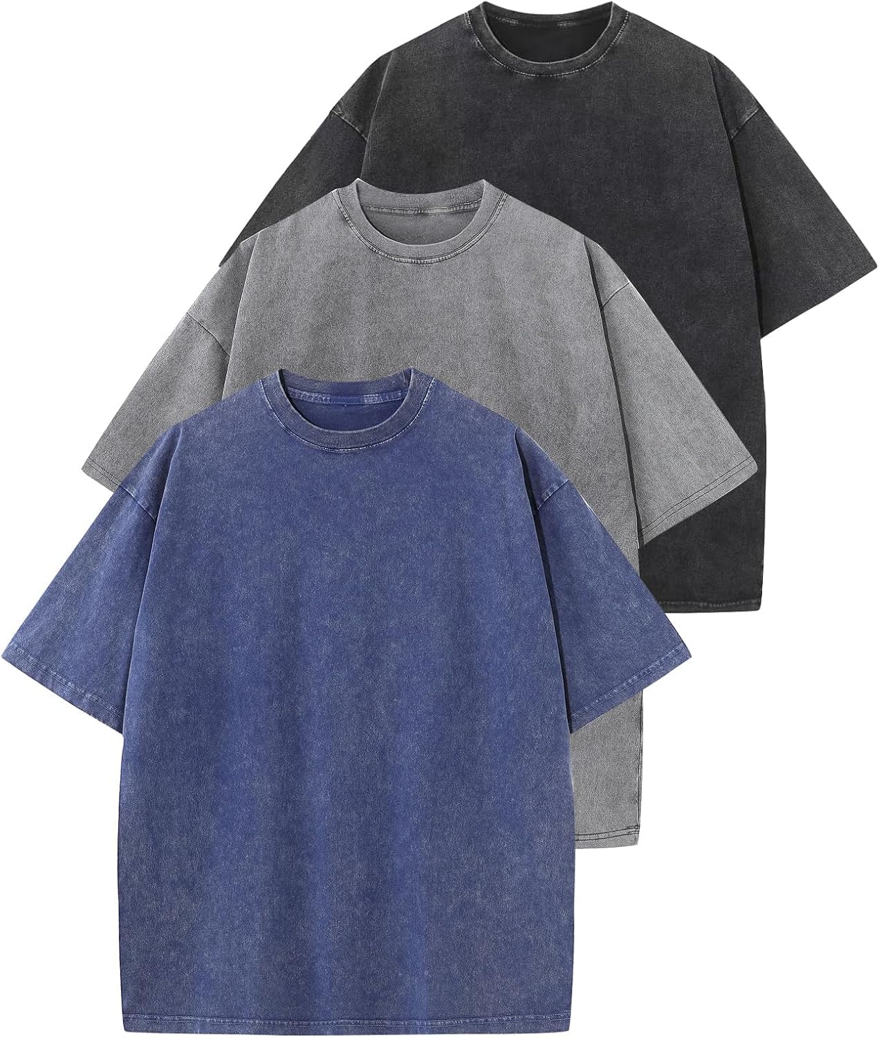 Arssm Men Oversized T Shirts Vintage Tee Loose Fit Short Sleeve Casual Streetwear Baggy Washed Unisex Tops