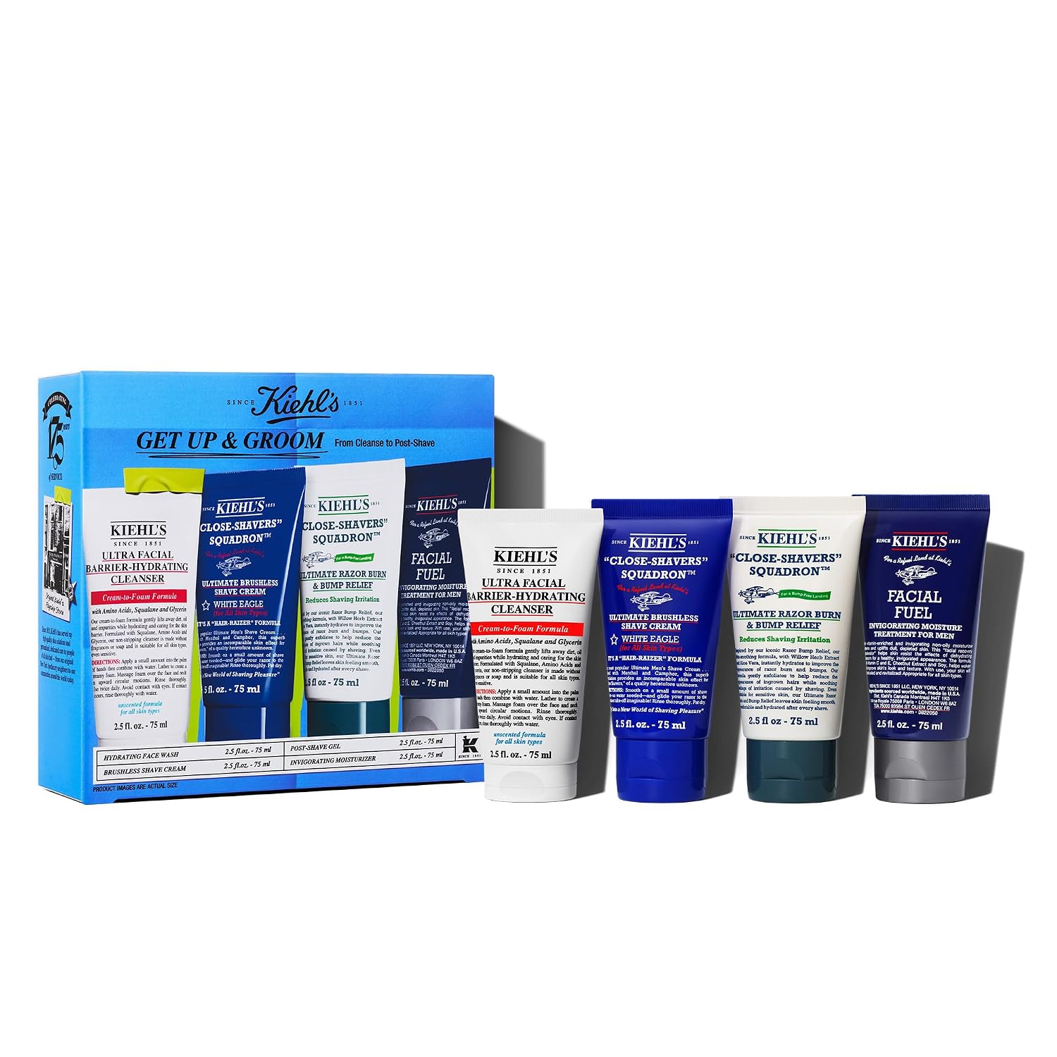 Kiehl's - Men's Skincare & Shaving Kit - Grooming Set - 4pk