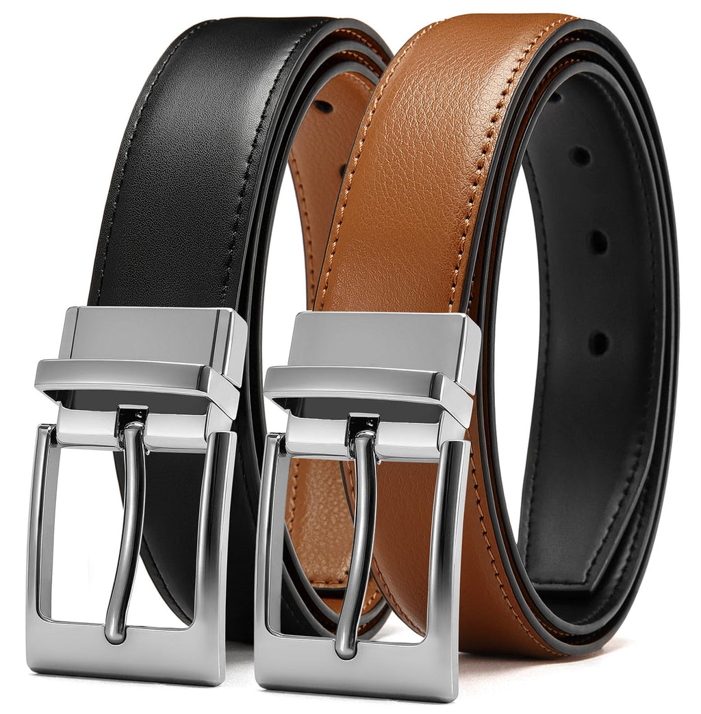 CHAOREN Reversible Belt Men 1 Piece - 1.25" Leather Dress Belt