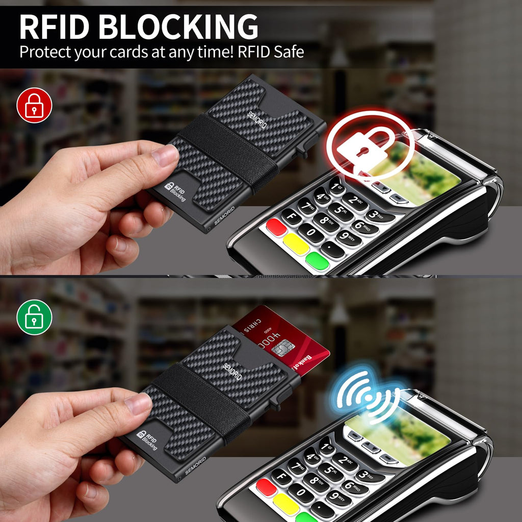 SEMORID RFID Blocking Slim Card Holder Wallet for Men Wallet Minimalist
