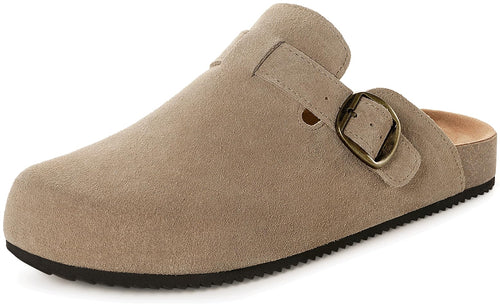 Genuine Suede Clogs Womens Mens Cork Footbed Sandals Potato Shoes