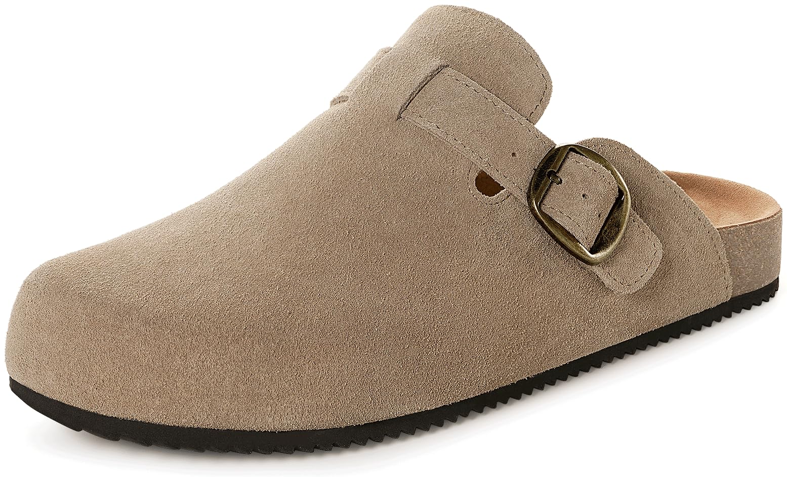 Genuine Suede Clogs Womens Mens Cork Footbed Sandals Potato Shoes