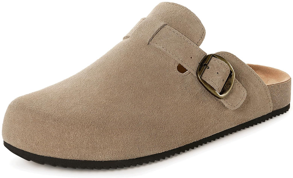 Genuine Suede Clogs Womens Mens Cork Footbed Sandals Potato Shoes