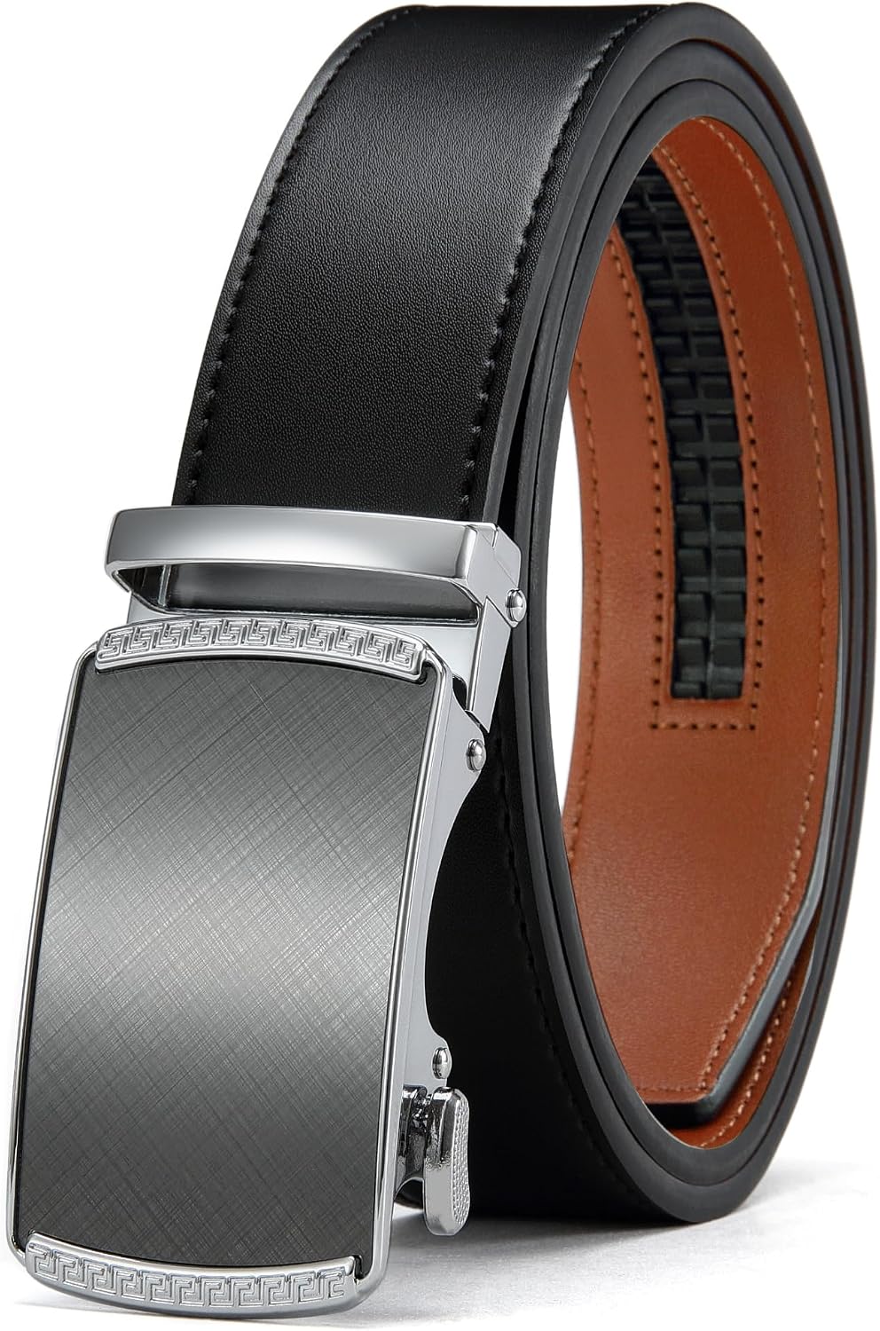 CHAOREN Men's Leather Ratchet Belt - Customizable Fit (35mm)