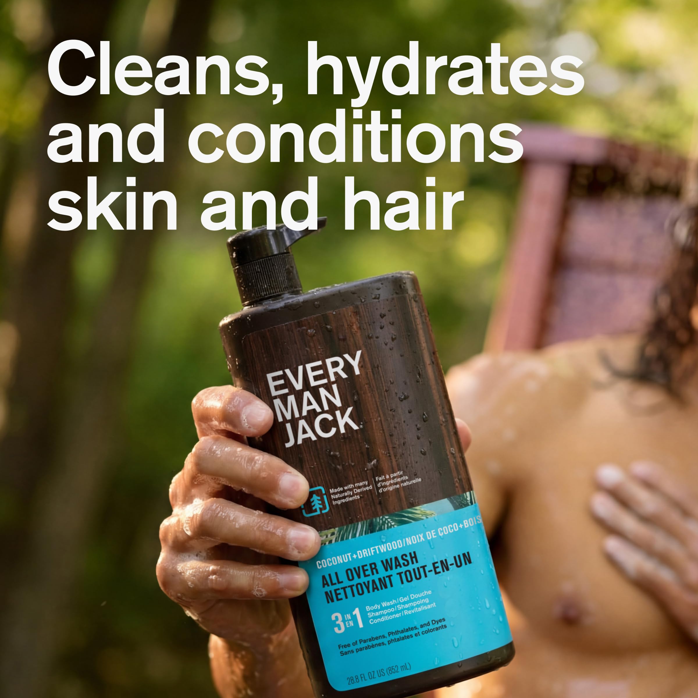 Every Man Jack 3-in-1 All Over Body Wash for Men, Cedar Red Sage, 2pk