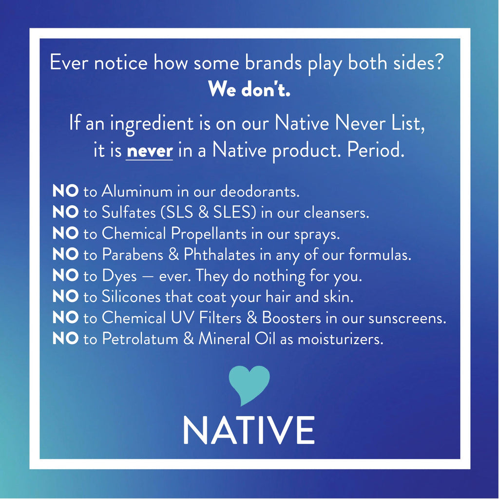 Native Clean Body Wash, Gentle & pH-balanced for Sensitive Skin, 24-Hr Freshness for Men & Women, Vegan & Cruelty-Free, Free of Sulfates, Parabens & Phthalates, Sea Salt & Cedar, 18 fl oz