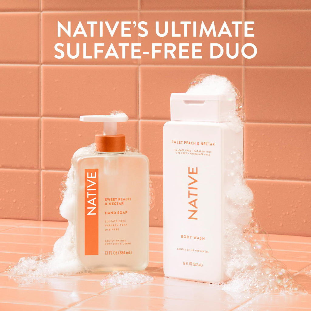 Native Clean Body Wash, Gentle & pH-balanced for Sensitive Skin, 24-Hr Freshness for Men & Women, Vegan & Cruelty-Free, Free of Sulfates, Parabens & Phthalates, Sea Salt & Cedar, 18 fl oz
