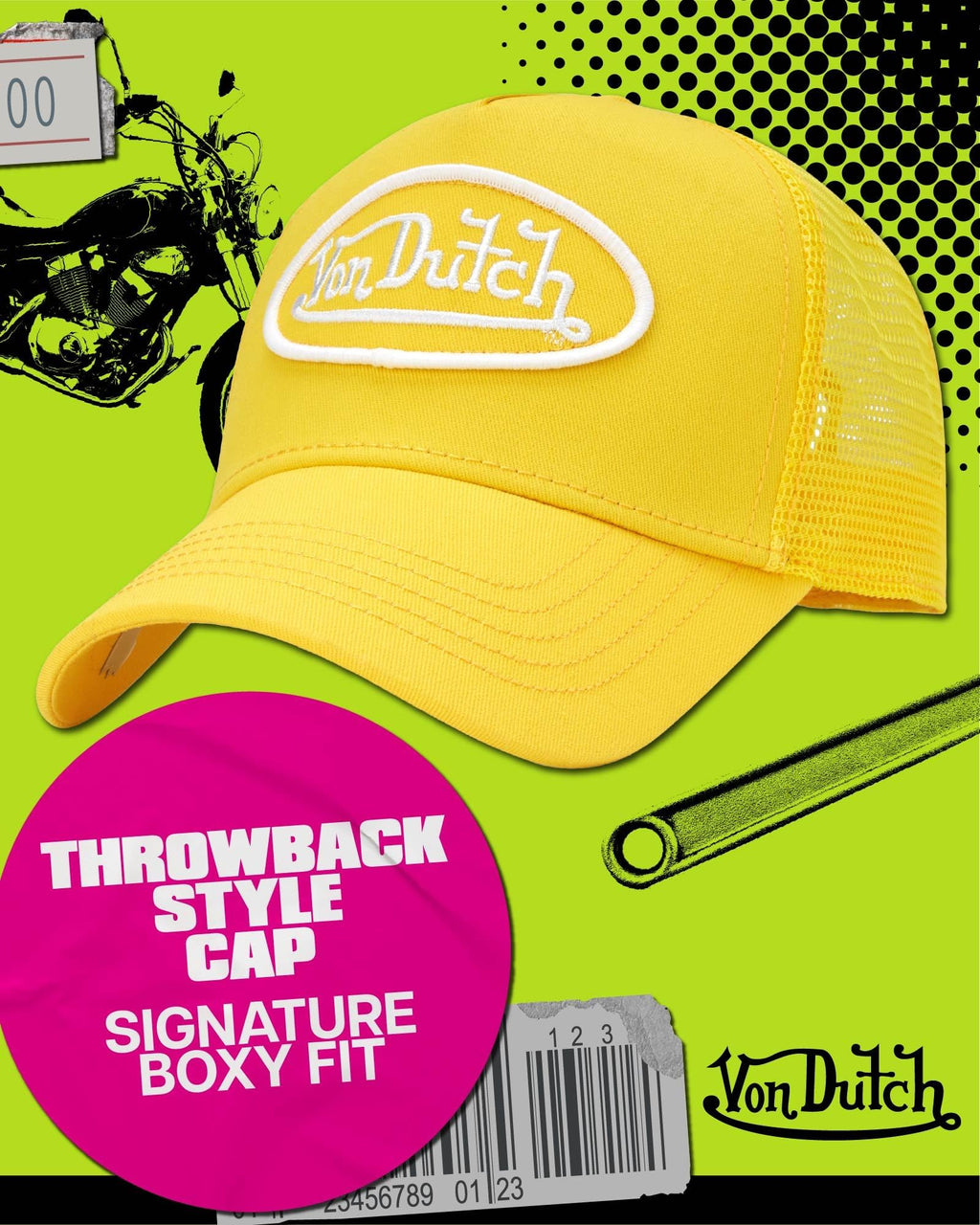 Von Dutch Unisex Trucker Hat - Retro Classic Solid Color Mesh Back Snapback Baseball Cap for Men & Women.