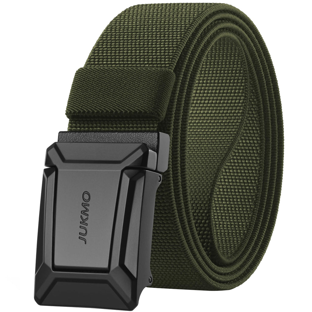 JUKMO Men's Stretch Tactical Belt, 1.5" Elastic Nylon Web with Flip Buckle