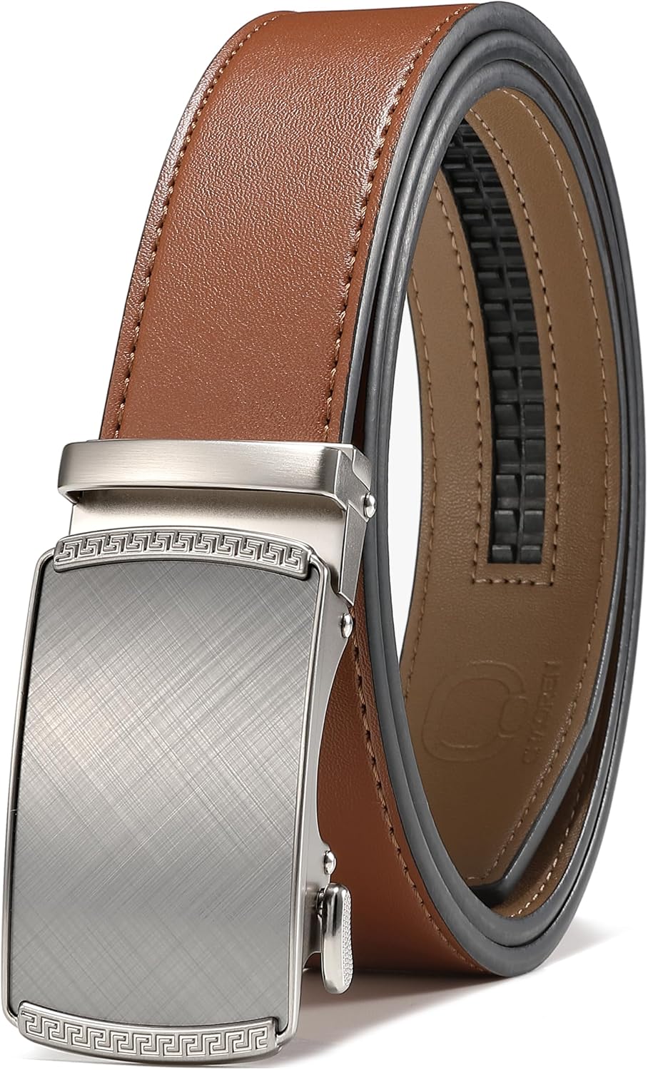 CHAOREN Men's Leather Ratchet Belt - Customizable Fit (35mm)