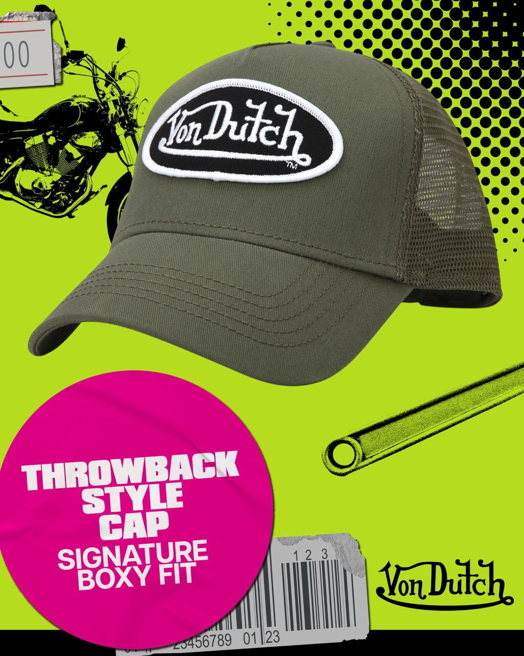 Von Dutch Unisex Trucker Hat - Retro Classic Solid Color Mesh Back Snapback Baseball Cap for Men & Women.