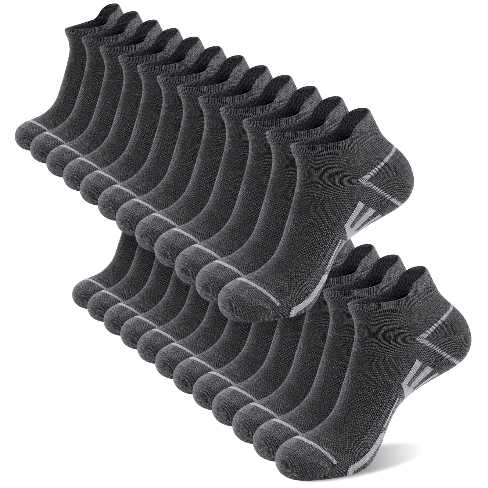 shnn 12 Pairs Mens Ankle Socks Athletic Casual Low Cut Short Socks for Men