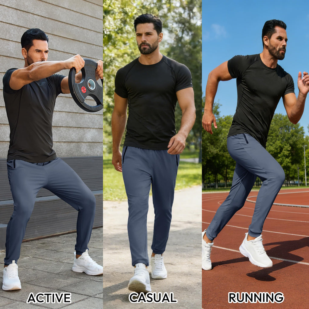 Mens Sweatpants with Zipper Pockets Lightweight Athletic Joggers for Workout Running Gym Track Casual Wear
