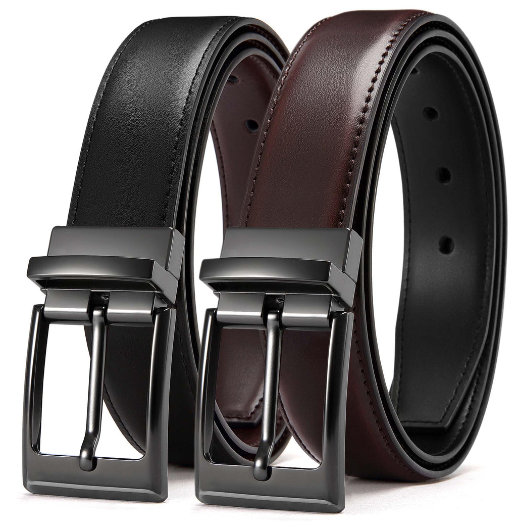 CHAOREN Reversible Belt Men 1 Piece - 1.25" Leather Dress Belt