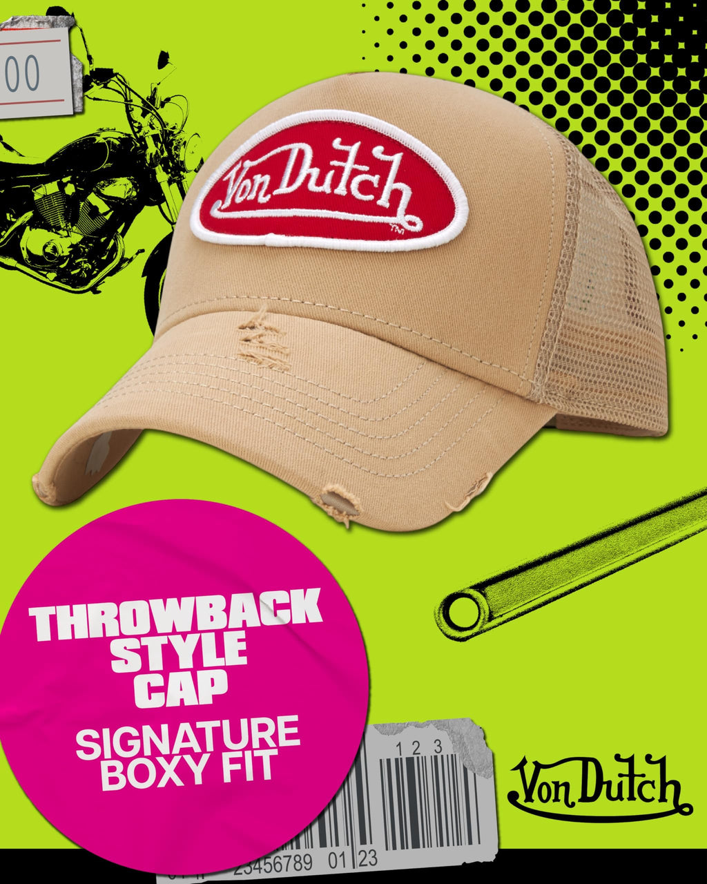 Von Dutch Unisex Trucker Hat - Retro Classic Solid Color Mesh Back Snapback Baseball Cap for Men & Women.