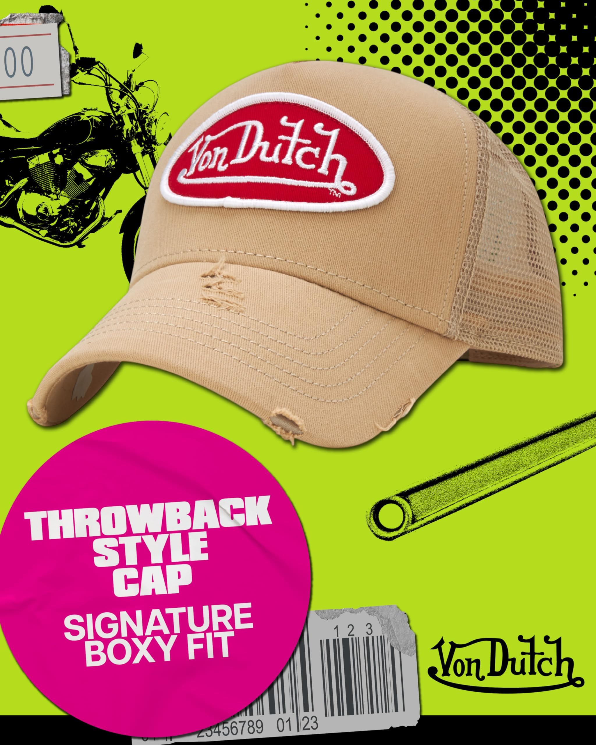 Von Dutch Unisex Trucker Hat - Retro Classic Solid Color Mesh Back Snapback Baseball Cap for Men & Women.