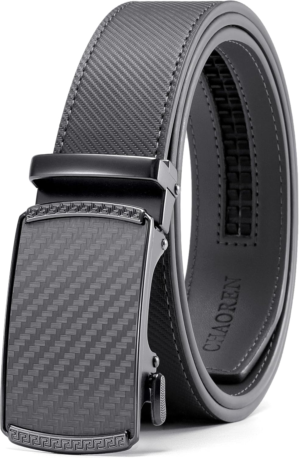 CHAOREN Men's Leather Ratchet Belt - Customizable Fit (35mm)