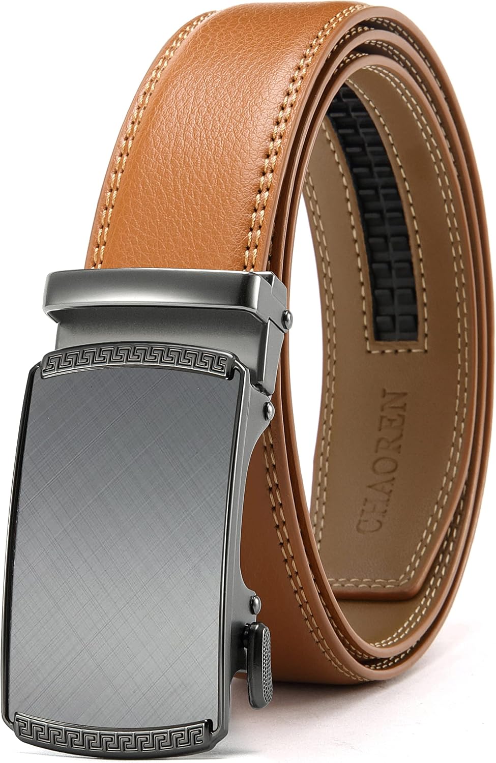 CHAOREN Men's Leather Ratchet Belt - Customizable Fit (35mm)