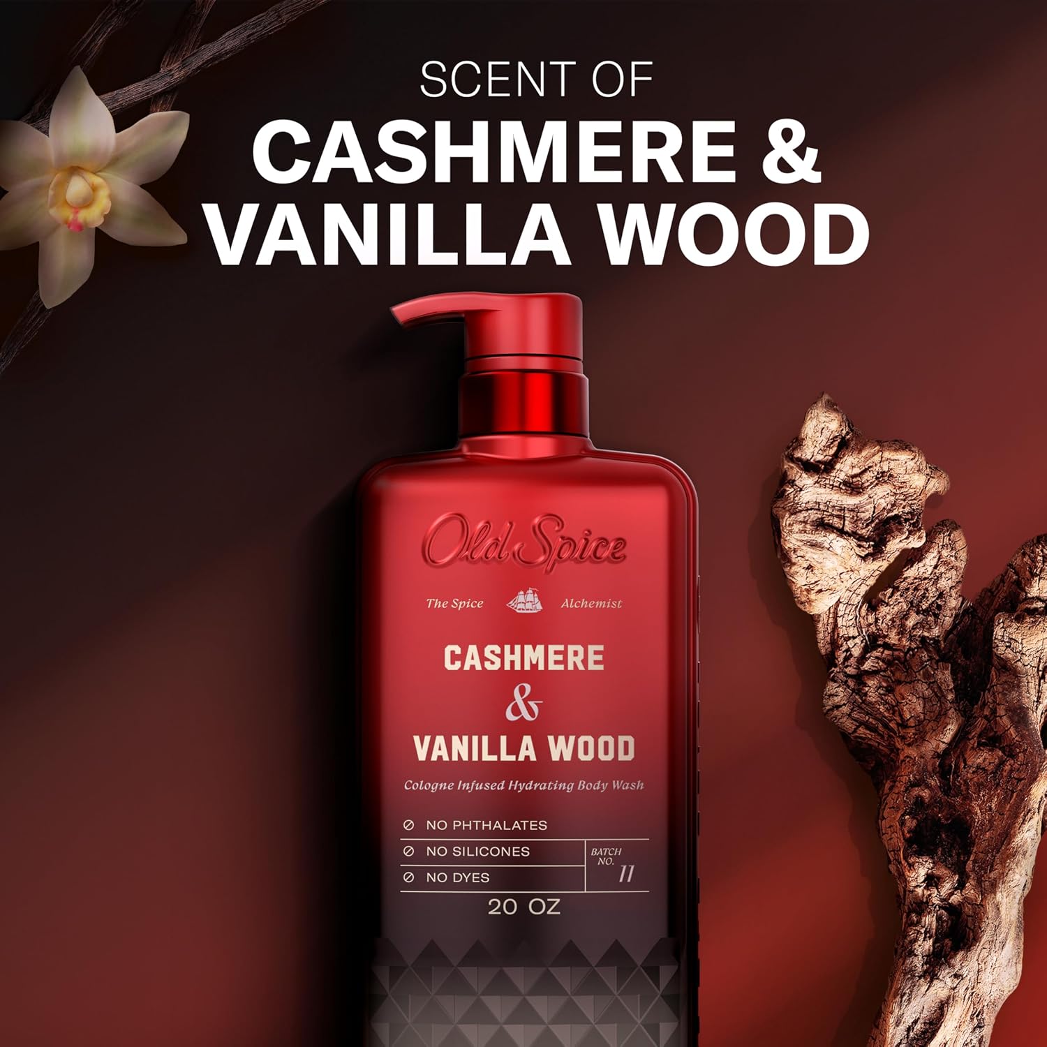 Old Spice Body Wash for Men, Cashmere + Vanilla Wood Scent, 20 fl oz