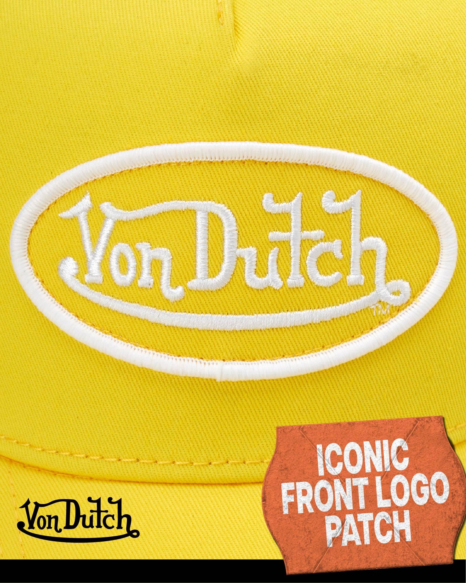 Von Dutch Unisex Trucker Hat - Retro Classic Solid Color Mesh Back Snapback Baseball Cap for Men & Women.