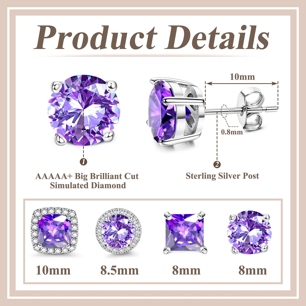 MILACOLATO S925 Sterling Silver Stud Earrings for Women Men Hypoallergenic 18K Gold Plated Cubic Zirconia Earrings Studs Brilliant Simulated Diamond Halo Earring for Sensitive Ears