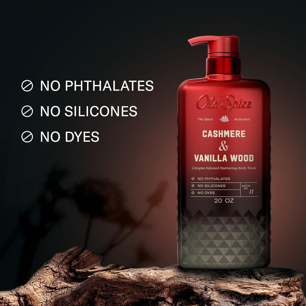 Old Spice Body Wash for Men, Cashmere + Vanilla Wood Scent, 20 fl oz